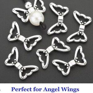 Butterfly Wing Spacer Beads.  Great for Angels!  15 beads